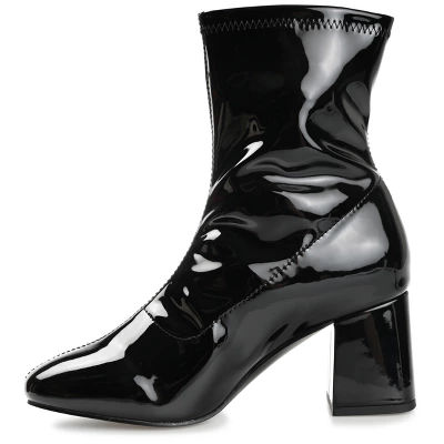 Journee Collection Womens Reice Square Toe Block Heel Ankle Booties