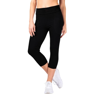 Blis Workout Leggings For Women Fold Over Maternity Leggings Yoga Pants For Women Capri Length 3 Packs Available - Image 4