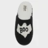 Dluxe By Dearfoams Women's Halloween Ghost Slippers - Black