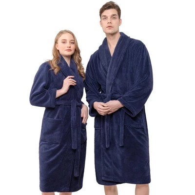 American Soft Linen Warm Fleece Bathrobe, Mens And Womens Adult Robes For Your Bathroom, Shawl Collar Robes - Image 11