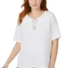 Jessica London Women’s Plus Size Lace Up Tee