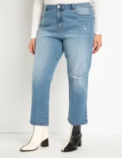 ELOQUII Women’s Plus Size Classic Fit Stretch Denim Mom Jean