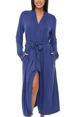 Women's Classic Soft Knit Long Lounge Robe With Pockets - Image 14