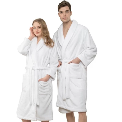 American Soft Linen Warm Fleece Bathrobe, Mens And Womens Adult Robes For Your Bathroom, Shawl Collar Robes - Image 9