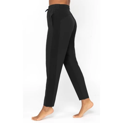 90 Degree By Reflex Womens Lightstreme Track Pant With Seersucker Side Paneling And Side Pockets - Image 2